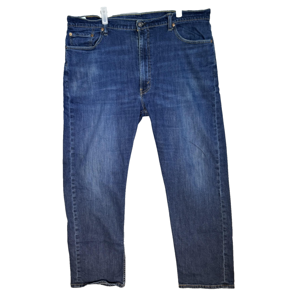 Levis Jeans Mens 42x30 Blue Stretch Denim Straight Leg Medium Wash Casual